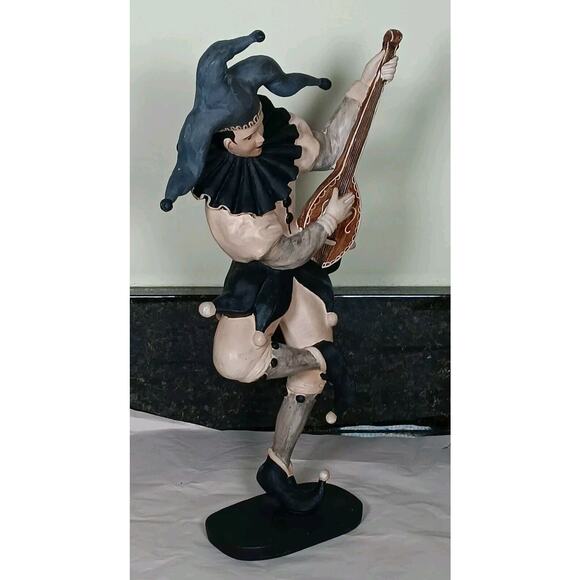 Vintage Joker Court Jester Figurine Composite Wood Statue Philippines - Picture 1 of 16